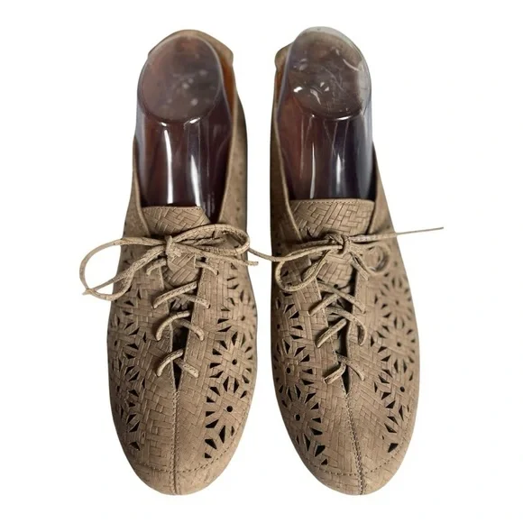 Gentle Souls Women’s Sol Zest Tan Leather Cutout Lace Oxfords Size-11m - Picture 9 of 9